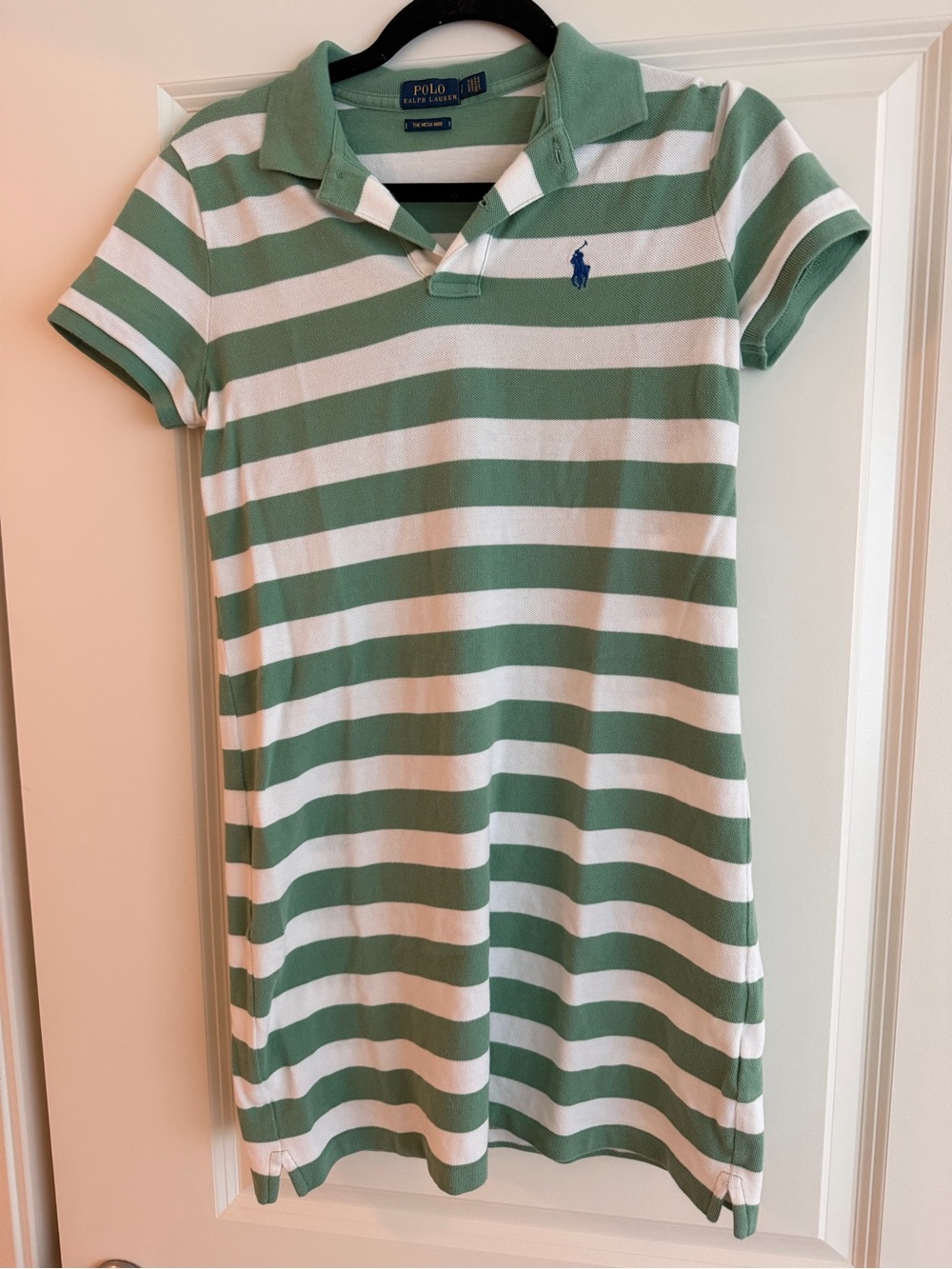NWOT Polo by Ralph Lauren Green and White Striped Polo Dreas
